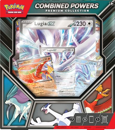 Pokémon: Combined Powers Premium Collection – Langue Anglaise du JCC Pokémon (7 Cartes Brillantes, 1 Carte Grand Format et 11 boosters)