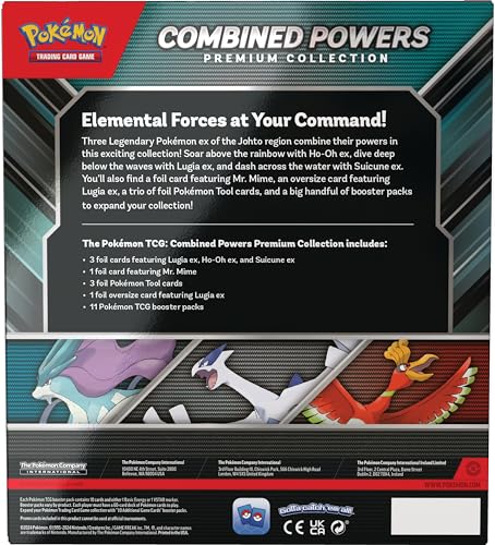 Pokémon: Combined Powers Premium Collection – Langue Anglaise du JCC Pokémon (7 Cartes Brillantes, 1 Carte Grand Format et 11 boosters)