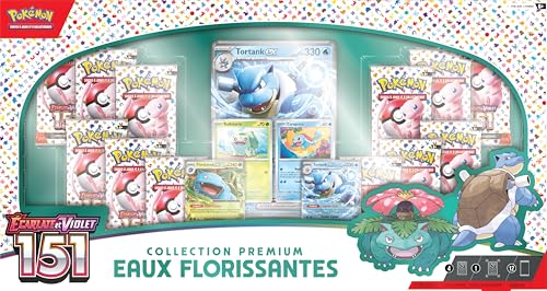 Pokémon: Collection Premium Eaux Florissantes du JCC Pokémon (4 Cartes Promo Brillantes, 1 Carte Grand Format Brillante et 12 boosters)