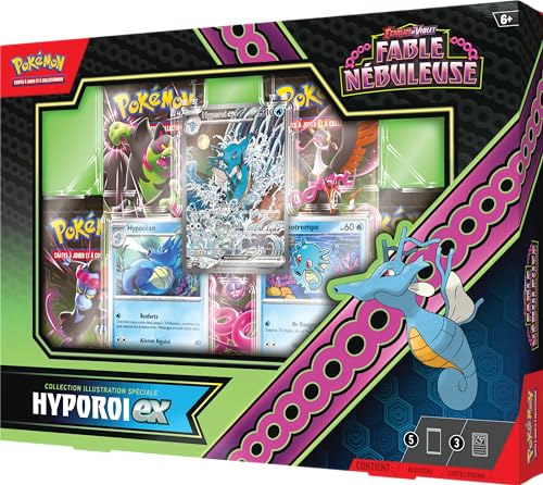 Pokémon: Collection Illustration spéciale Écarlate et Violet – Fable Nébuleuse – Hyporoi-ex du JCC Pokémon (1 Carte Promo Brillante entièrement illustrée, 2 Cartes Brillantes et 5 boosters)