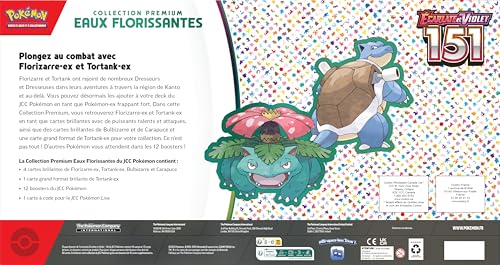 Pokémon: Collection Premium Eaux Florissantes du JCC Pokémon (4 Cartes Promo Brillantes, 1 Carte Grand Format Brillante et 12 boosters)