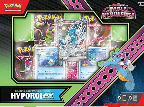 Pokémon: Collection Illustration spéciale Écarlate et Violet – Fable Nébuleuse – Hyporoi-ex du JCC Pokémon (1 Carte Promo Brillante entièrement illustrée, 2 Cartes Brillantes et 5 boosters)