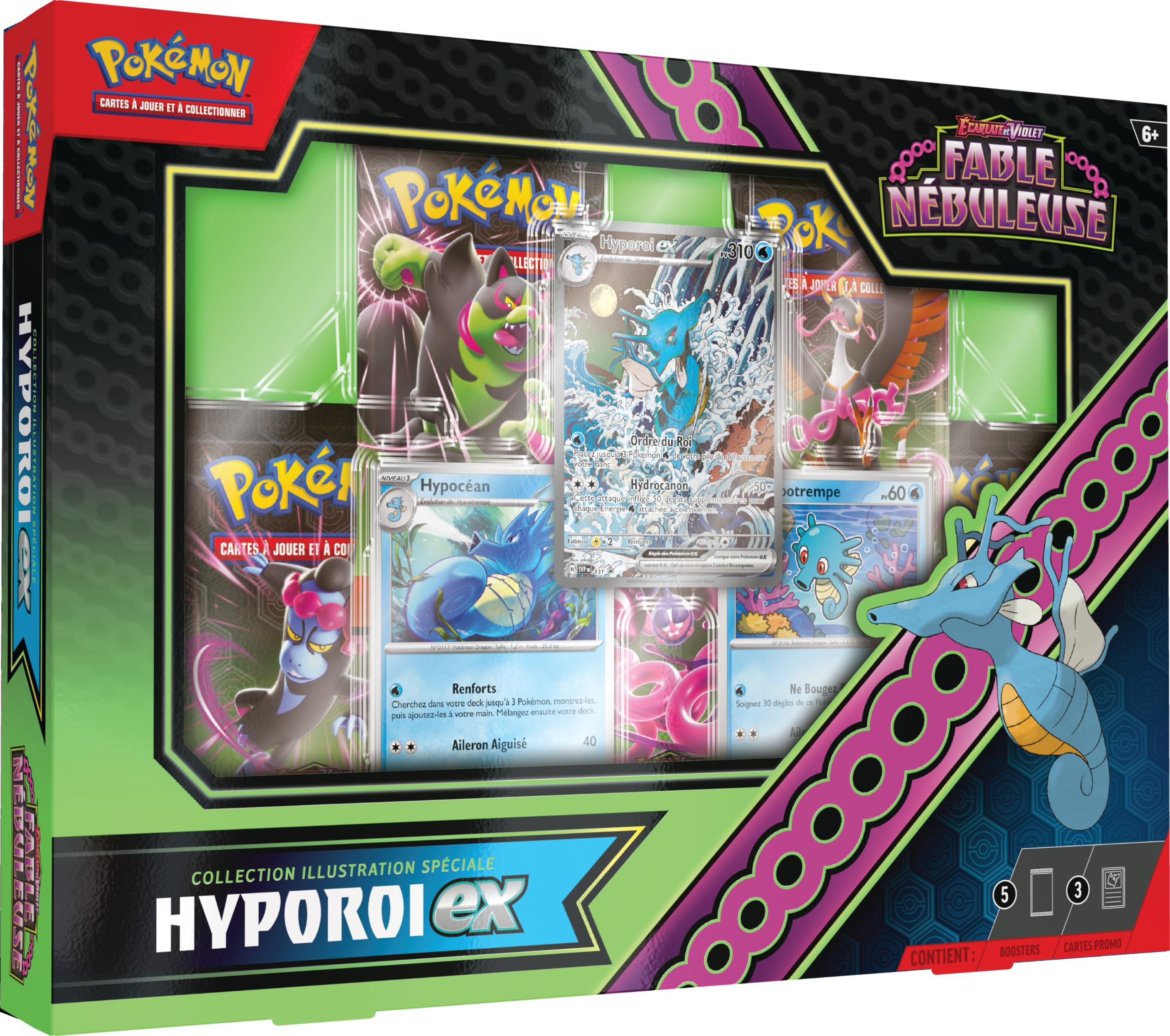 Pokémon: Collection Illustration spéciale Écarlate et Violet – Fable Nébuleuse – Hyporoi-ex du JCC Pokémon (1 Carte Promo Brillante entièrement illustrée, 2 Cartes Brillantes et 5 boosters)